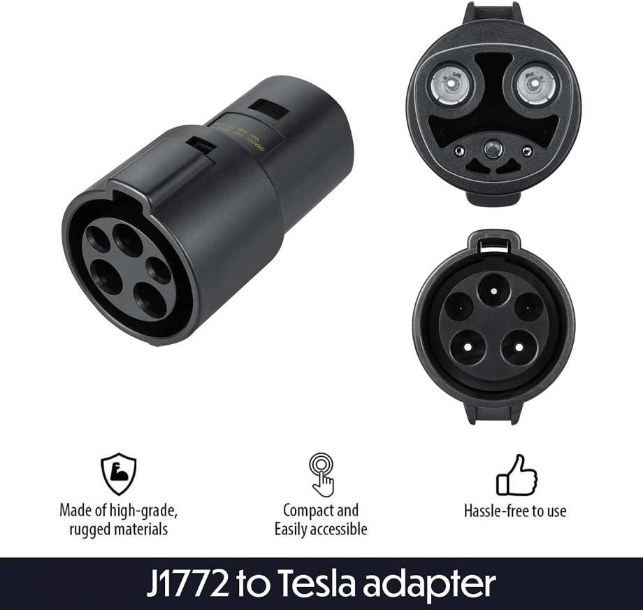 Lectron J1772 to Tesla Charging Adapter 60 Amp / 250V AC - Compatible with SAE J1772 Charger | EVhype