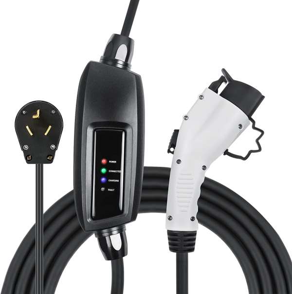 Lectron NEMA 10-30 Level 2 EV Charger - 240V : 16 Amp - with 21 ft Extension Cord - Compatible with J1772 EVs