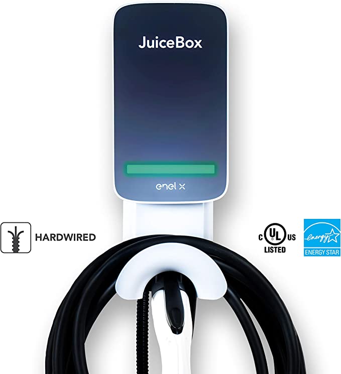 JuiceBox 32 Smart Electric Vehicle (EV) Charging Station with WiFi - 32 amp Level 2 EVSE, 25-ft Cable, UL & Energy Star Certified, Indoor/Outdoor (Hardwired Install, Gray)